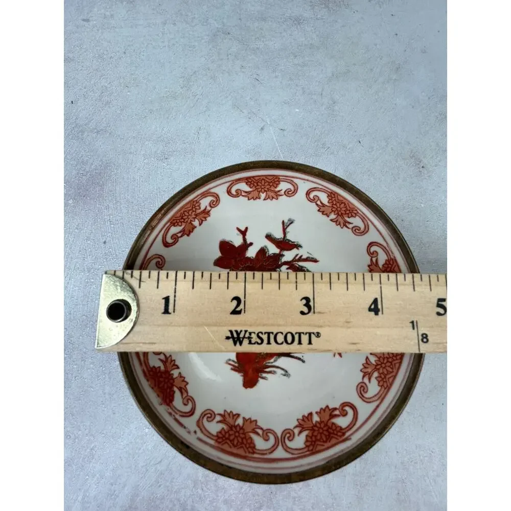 vintage japanese porcelain and brass plate‎ Wall hanging